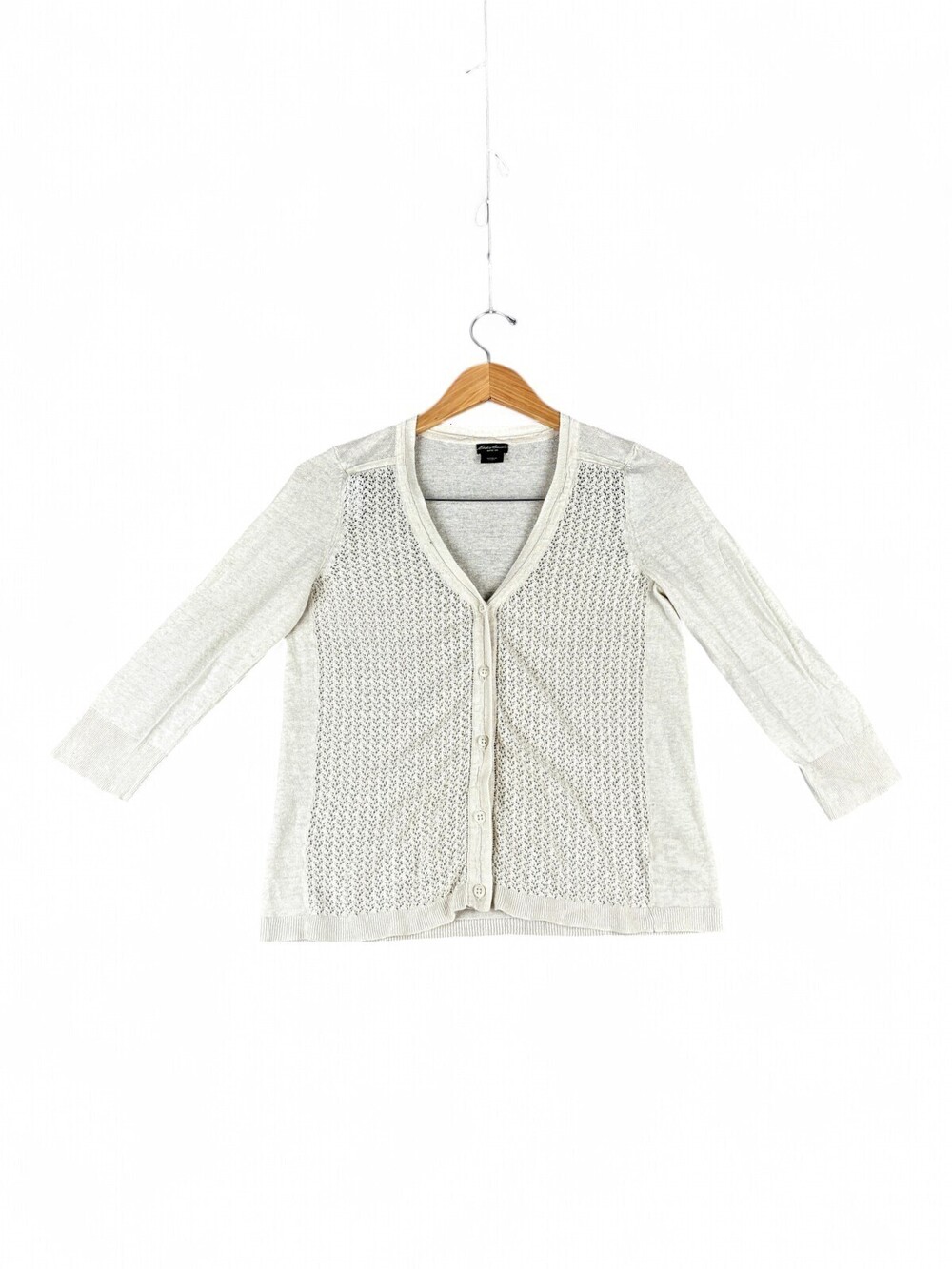 Eddie Bauer V-Neck Button-Front Sweater Cardigan M